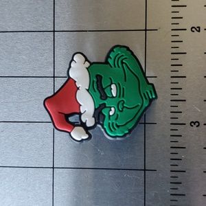 NEW! Smirking Grinch Santa Hat Christmas Holiday Shoe Croc Charm